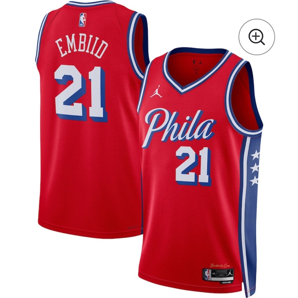 Nike Philadelphia 76ers Embid - Red and Blue Men's Tank Top- new with tags